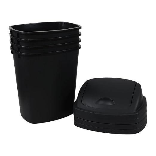 6 Gallon / 25 L Trash Can, Plastic Swing Lid Garbage Waste Bins Container - Image 7