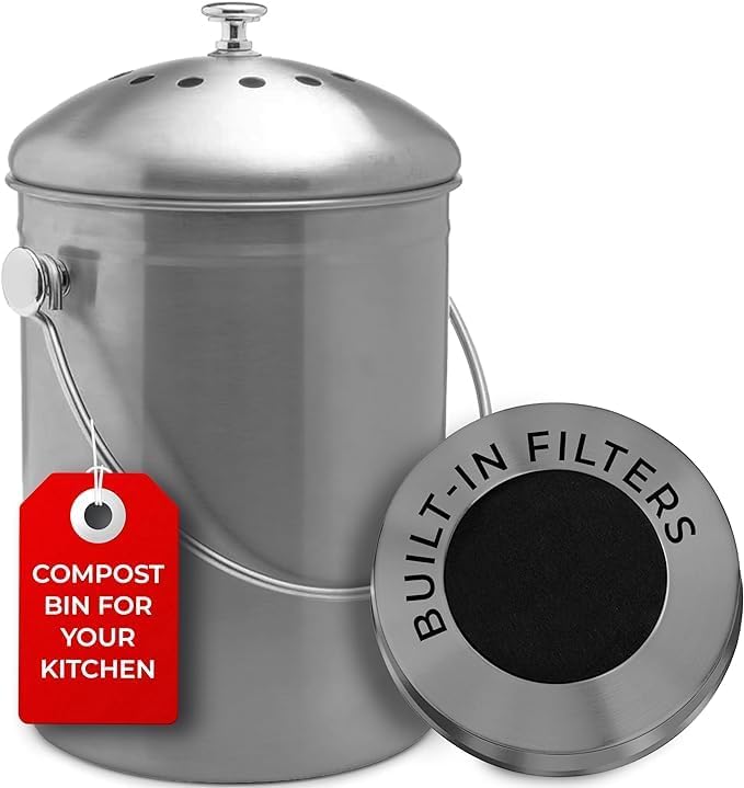EPICA Countertop Compost Bin Kitchen | 1.3 Gallon | Odorless Composting Bin by Epica