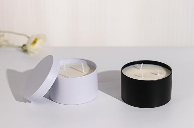 Tins With Lids, 3 Wicks Containers 12 Pack 14oz/420ml Seamless Bulk - Image 4