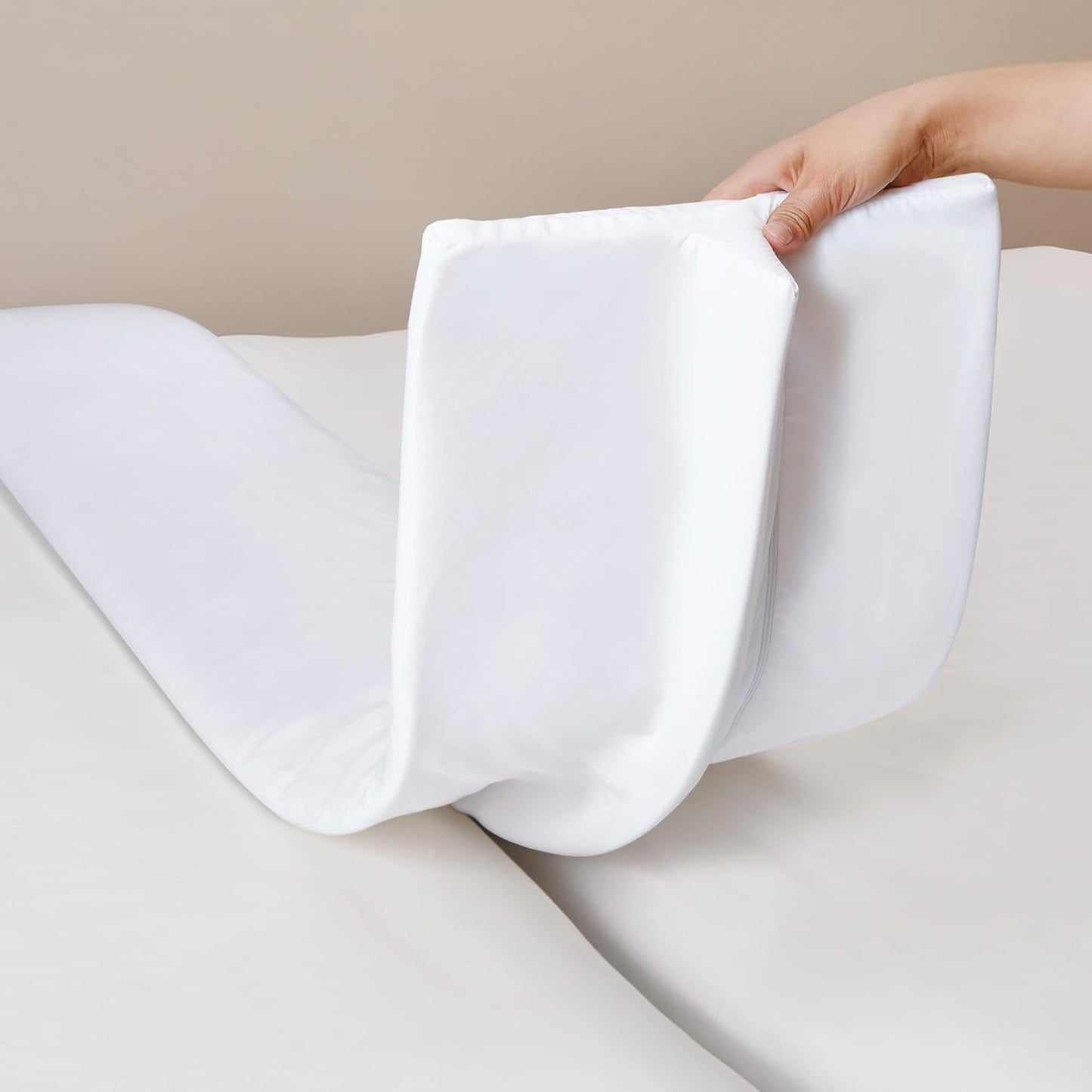 12" Extra Wide Split King Gap Filler for Adjustable Bed, Bed Bridge Twin to King Converter with Washable Cover, Close The Gap (0-1.5"),White