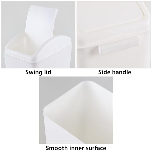 4.5 Gallon Plastic Swing Top Garbage Can, Swing Lid Trash Bins - Image 3
