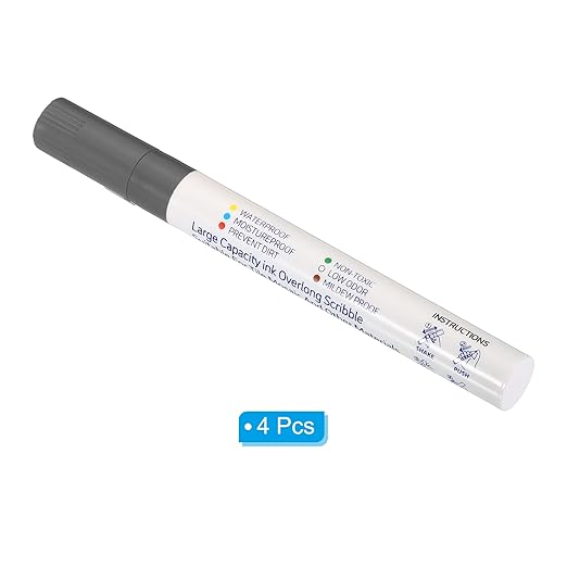 PATIKIL Grout Pen, 4 Pack Dark Grey Tile Marker Waterproof Grout Sealer Pen - Image 3