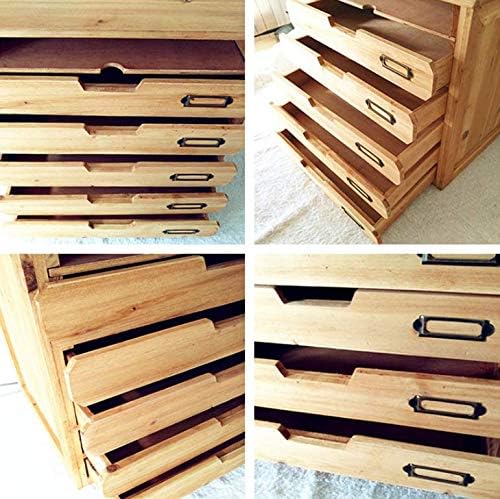 5 Flat Drawer Organizer for Home or Office Desk - Wooden Chest of Drawers - F...