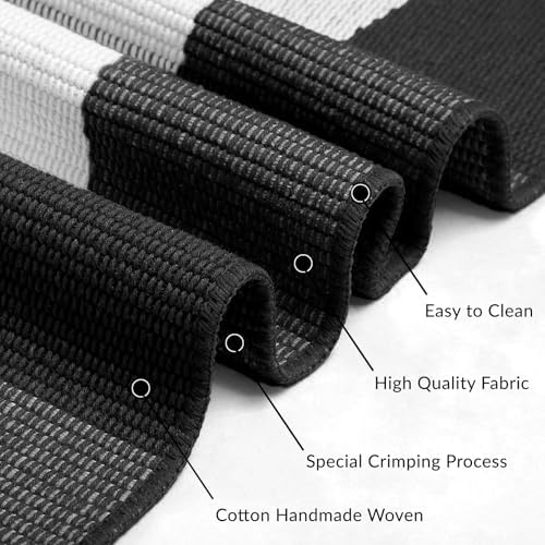 4x6 Buffalo Plaid Outdoor Rug, Washable Front Porch, Black White | Woven cotton checkered outdoor rug for porches and entryways, black and white washable decor for indoor outdoor use