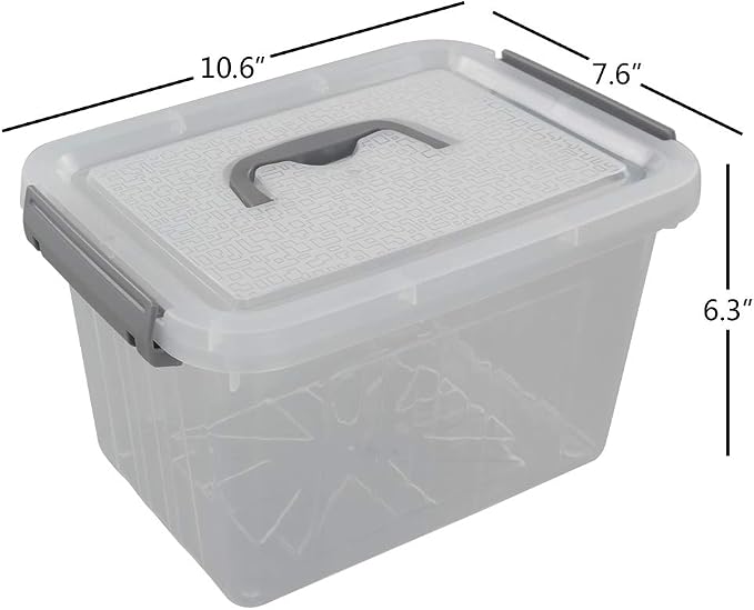 6-Pack Plastic Storage Box, 6 L Clear Storage Bins - Image 3