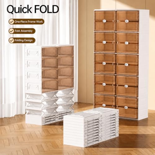 White Shoe Rack Organizer for 24 Pairs of Folding Design