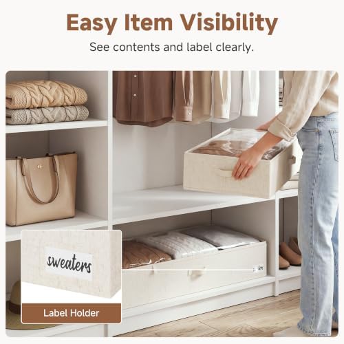 StorageWorks 6 Inch Low Profile Under Bed Storage Containers with Clear Lid
