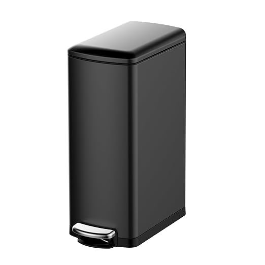 30 L Kitchen Step Trash Can, 8 Gallon Narrow Stainless Steel Waste Bin by Unknown