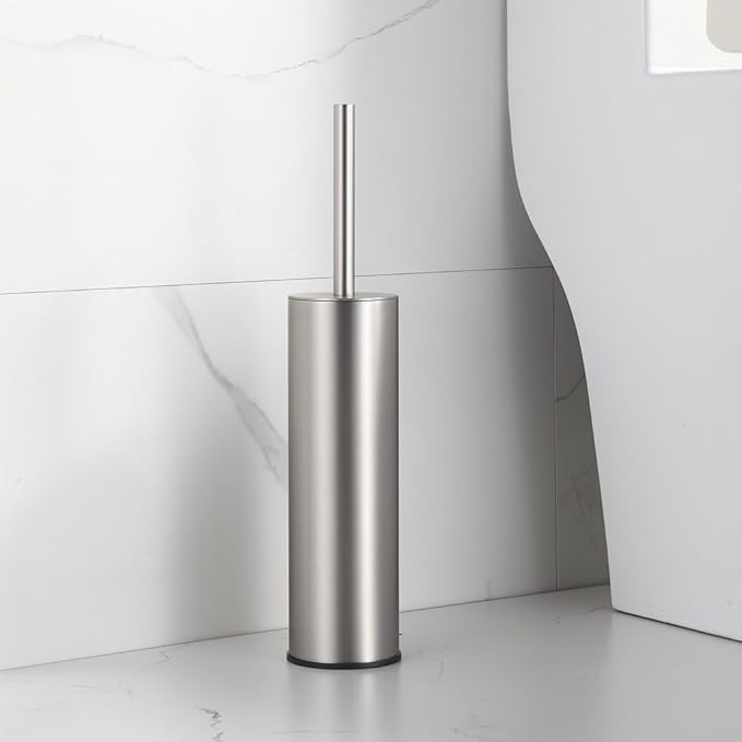 Toilet Brush and Holder Set Brushed Nickel Stainless Steel, 304 Heavy Duty - Image 2