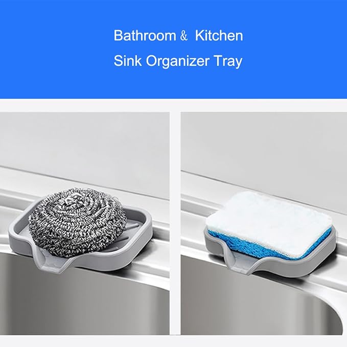 Sponge Holder with Drain Spout, Silicone Sponge Tray - Image 6