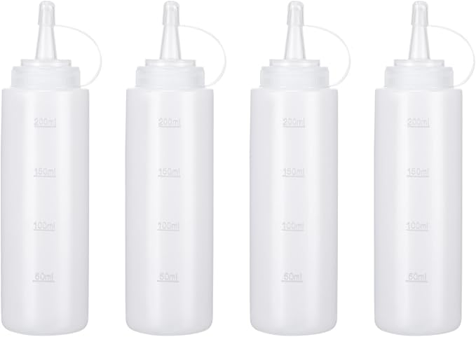 Condiment Squeeze Bottles Ketchup Dispenser, 4 Pack 8oz Squeeze Bottles by Katfort
