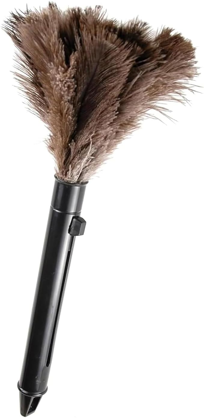 Retractable Feather Duster-Genuine Ostrich Feathers, Anti-Static, Reusable by FeelFunFeather
