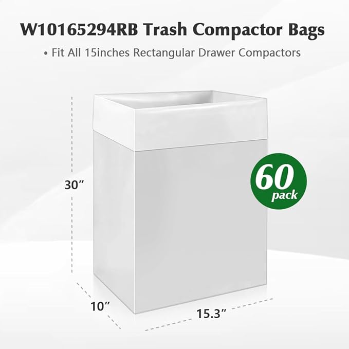 60-pack W10165294RB Trash Compactor Bags - Image 2