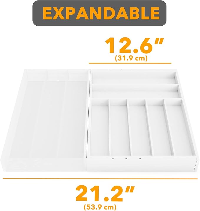 SpaceAid Bamboo Silverware Drawer Organizer - Image 7
