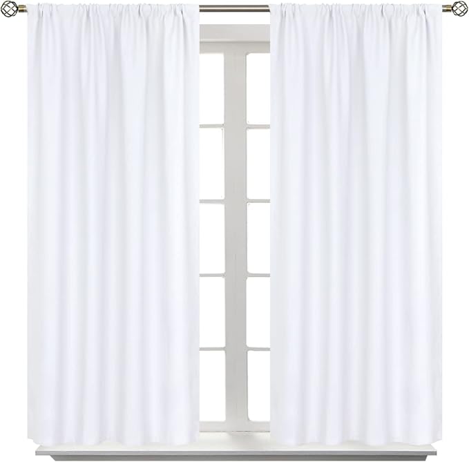 BGment White Curtains 45 Inches Length by BGment