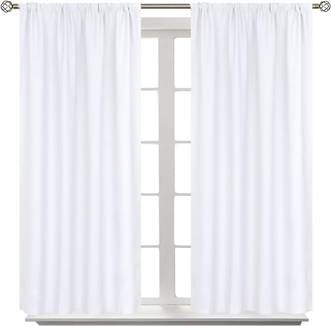 BGment White Curtains 54 Inches Length by BGment
