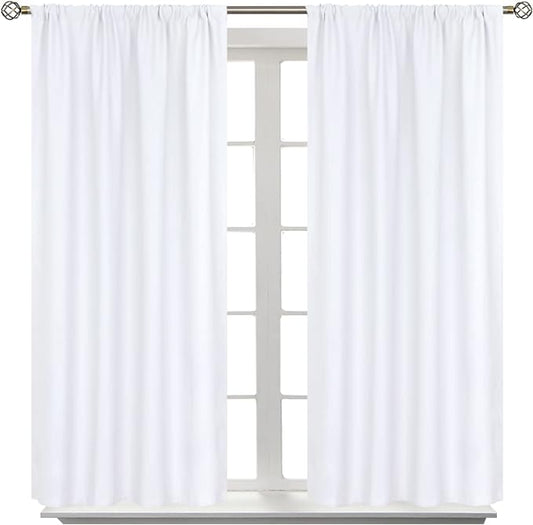 BGment White Curtains 54 Inches Length by BGment