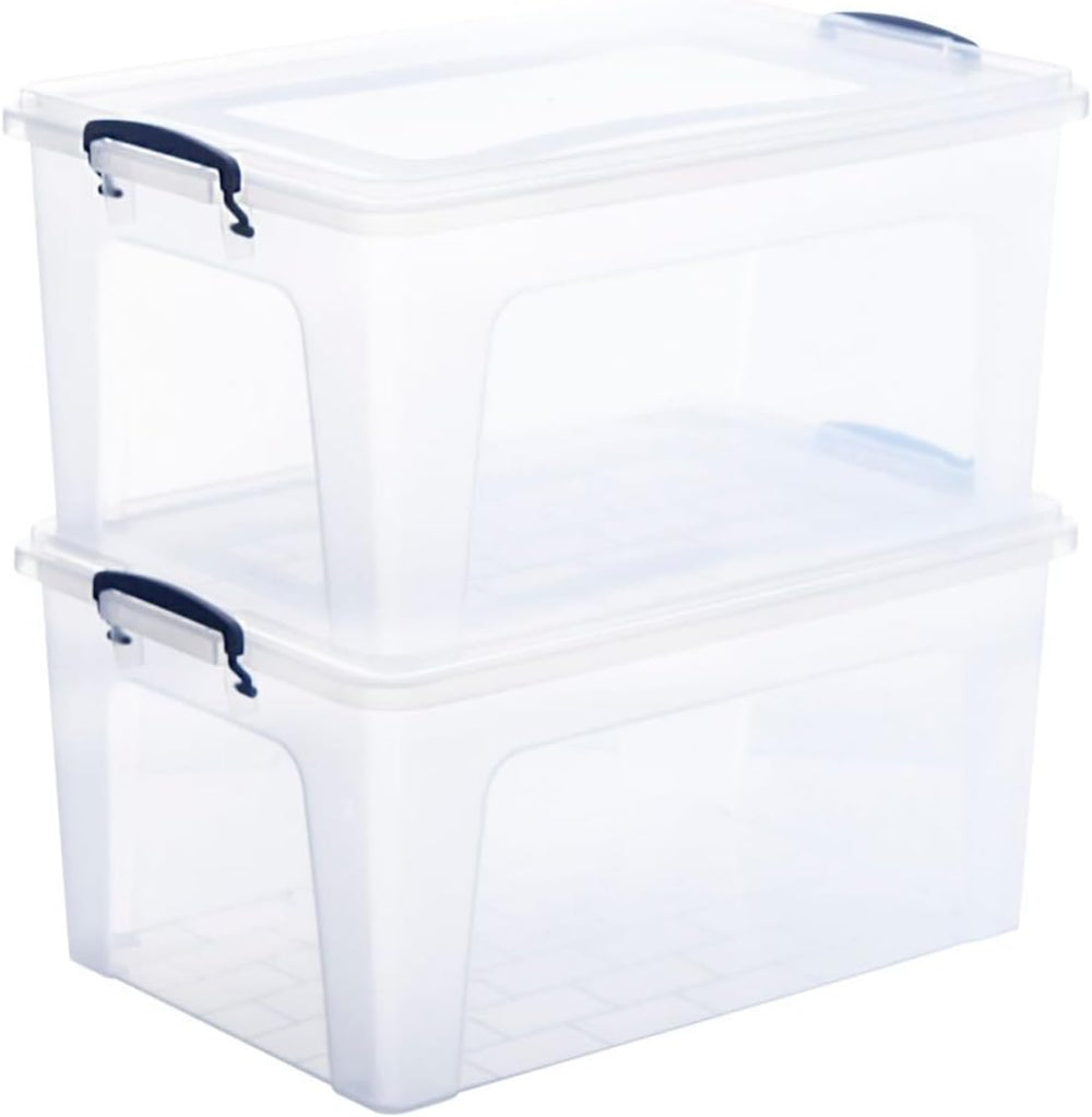 Superio Storage Bins with Lids, Stackable Totes, BPA Free, Odor Free, Organizer