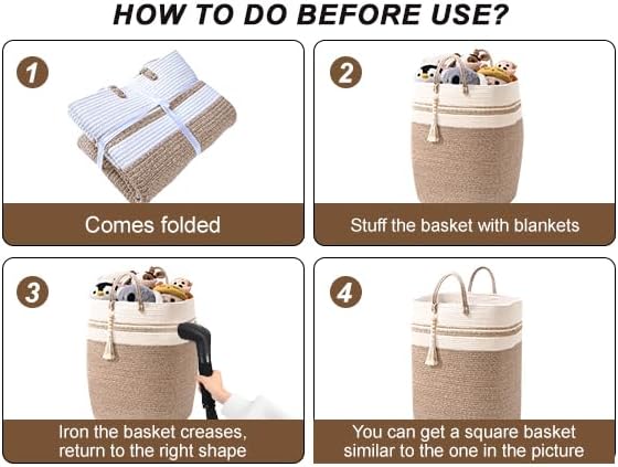 Woven Laundry Basket for Clothes, 80 L Large Rectangle Laundry Hampers - Image 9
