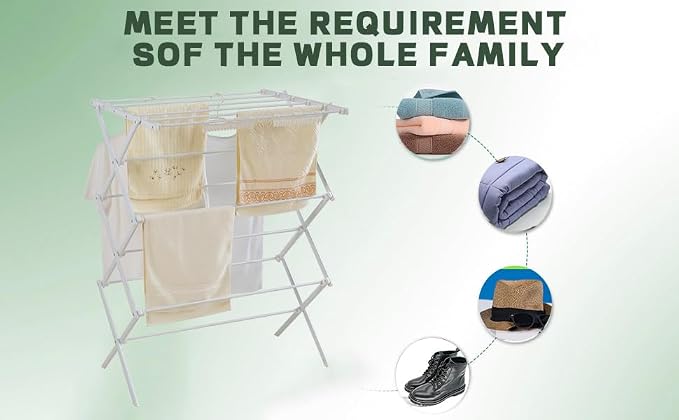 3 Tiers Foldable Clothes Drying Rack, Vertical Laundry Rack Portable and - Image 2