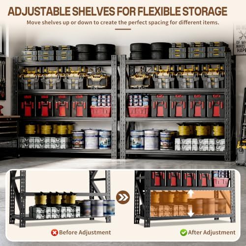 Heavy Duty Garage Shelving, Metal Storage Shelves, 5000 LBS