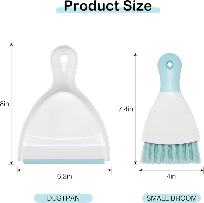 NACENA Mini Dustpan and Brush Set, Small Broom and Dustpan Set Dust Pan and - Image 2