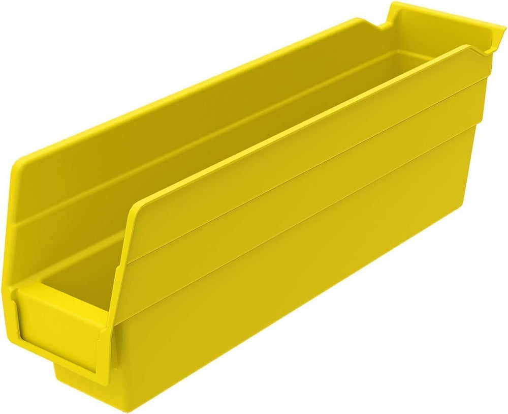 Akro-Mils 30110 Heavy Duty Plastic Shelf Bins, 12"x 3"x 4", Ye...
