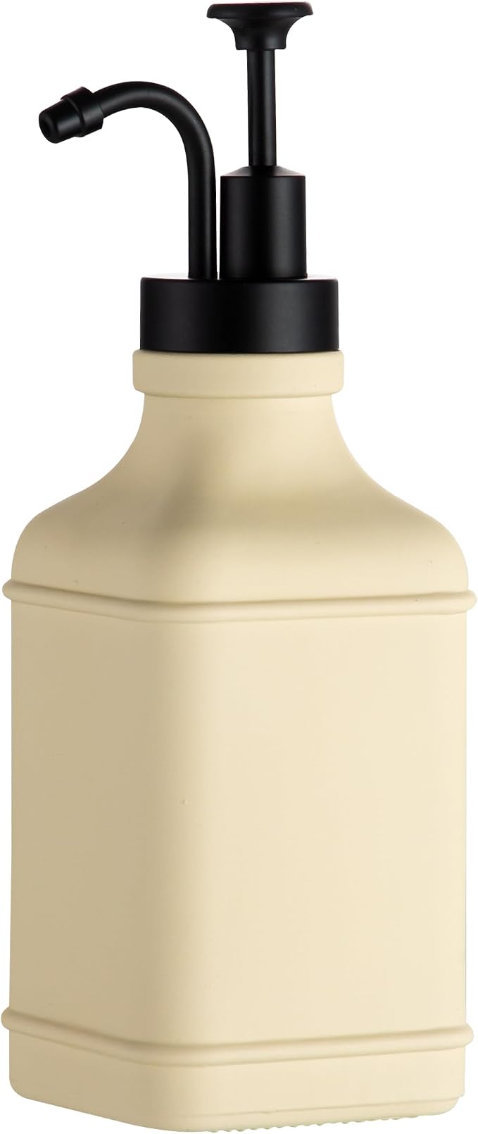 Enra Glass Soap Dispenser with Clear Window, 12oz Matte Stainless Steel Hand by Enra