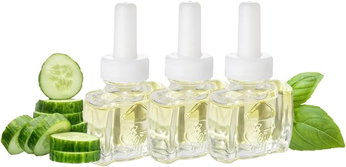 Scent Fill 100% Natural Cucumber Basil Plug in Air Freshener, Scented Oil - Image 3