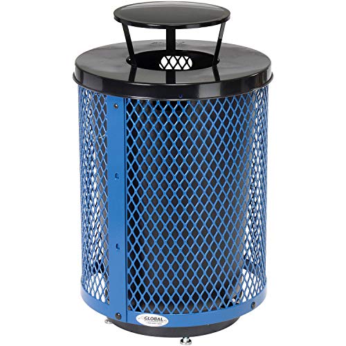Global Industrial Outdoor Diamond Steel Trash Can - Image 5