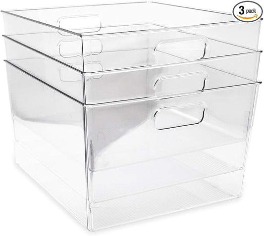 Isaac Jacobs 3-Pack XL Clear Storage Bins by IsaacJacobs