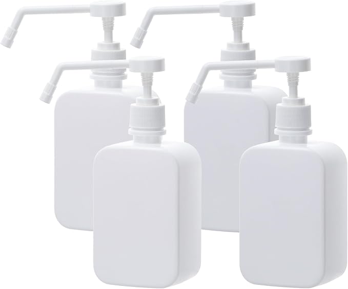 Pump Bottles Dispenser 16.9oz/500ml, 4 Pack Empty Plastic Hand Soap Shampoo by Uceoo