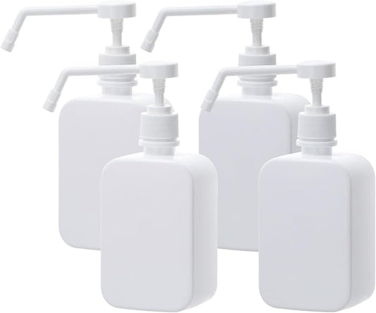 Pump Bottles Dispenser 16.9oz/500ml, 4 Pack Empty Plastic Hand Soap Shampoo by Uceoo