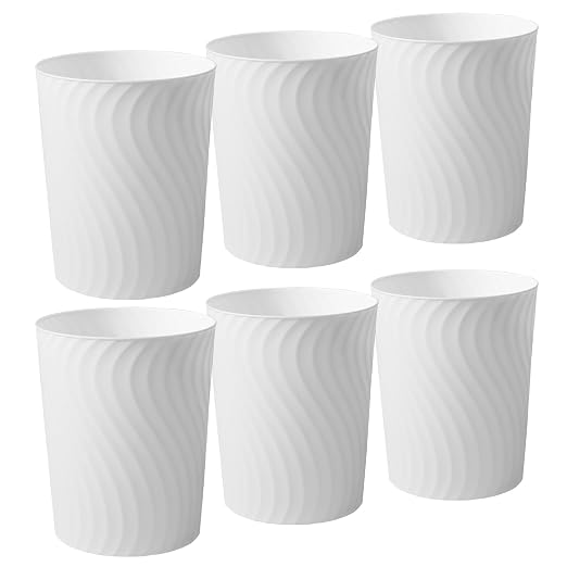 YGJT Small Trash Can, 6 Pack 1.8 Gallons Bathroom Trash Can, Slim Waste Basket by YGJT