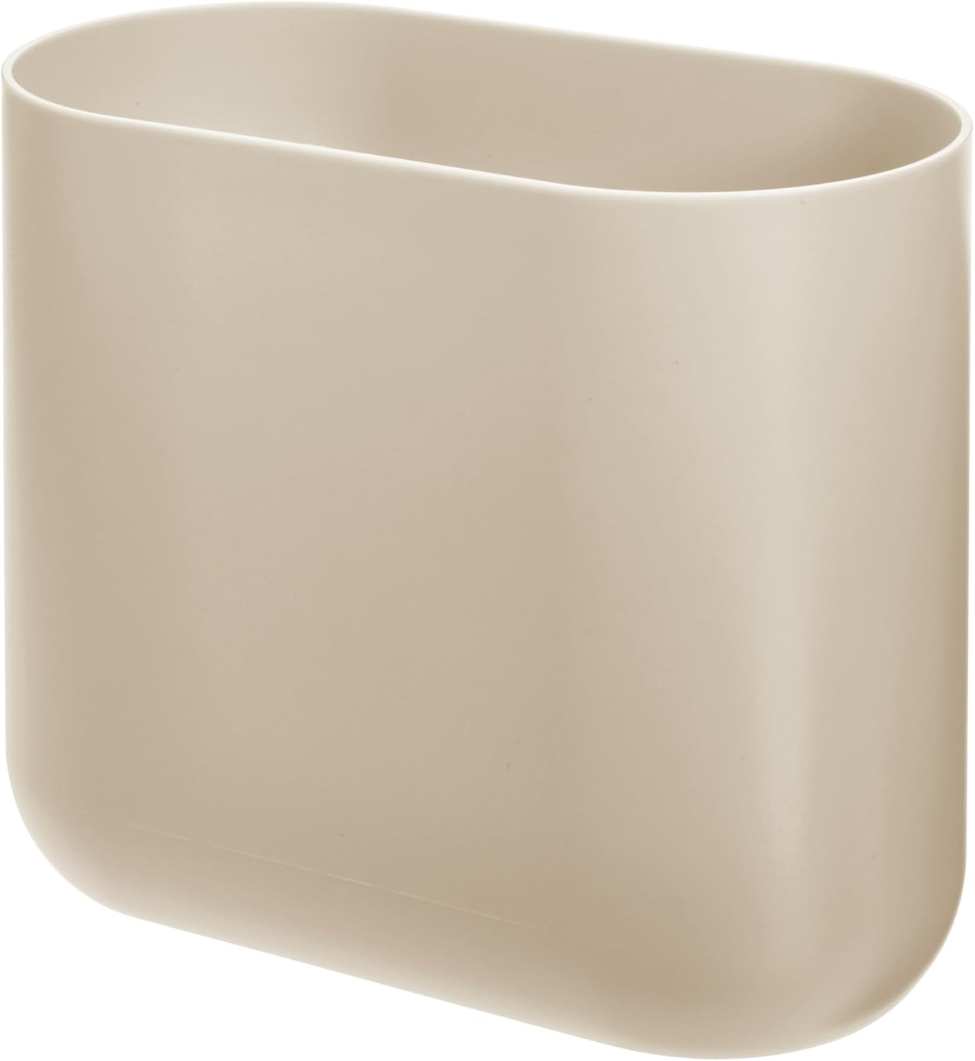 iDesign Small Slim Plastic Bathroom Trash Can, Brown | Garbage Can for Bedroom, Office, Desk, Dorm