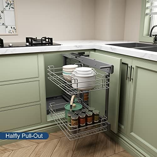 VADANIA Blind Corner Pull Out Organizer for 36" Cabinet, Soft Close