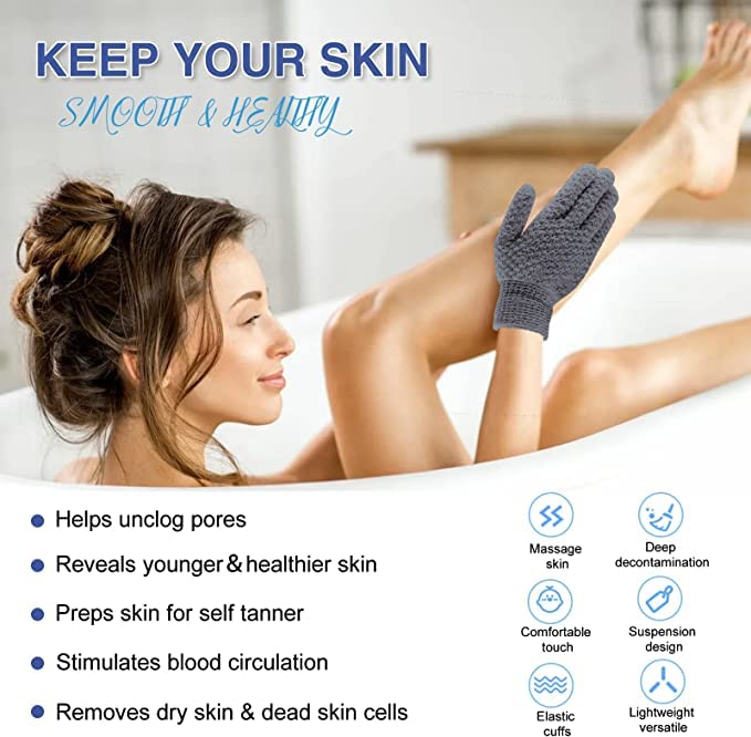 Yiclick Heavy Exfoliating Gloves, Exfoliating Body Scrubber - Image 3