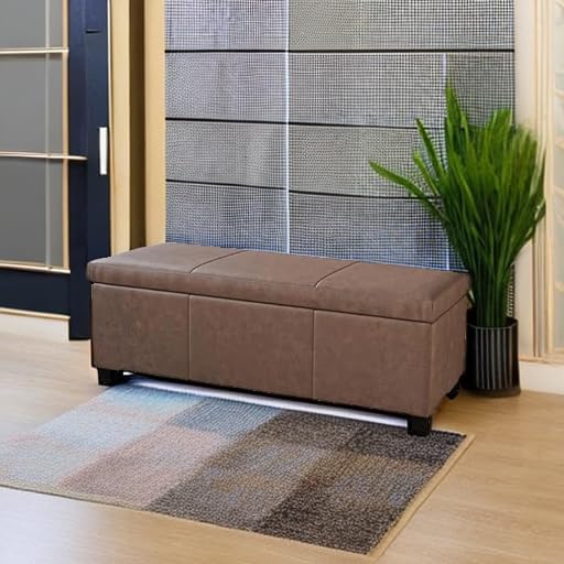 BELLEZE Storage Faux Leather Ottoman, 47 Inch Bench Bedroom Bench - Image 5