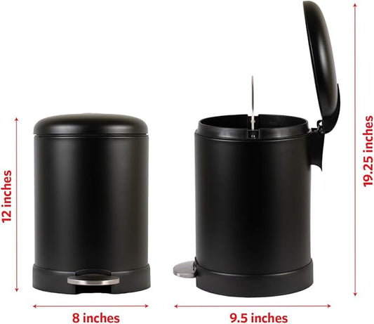 Glad Small Trash Can, 1.2 Gallon | Round Stainless Steel Garbage Bin - Image 2
