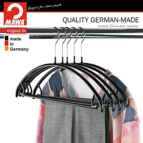 Mawa by Reston Lloyd Non Slip Metal Clothing Hanger, Smooth Shoulder Support ...