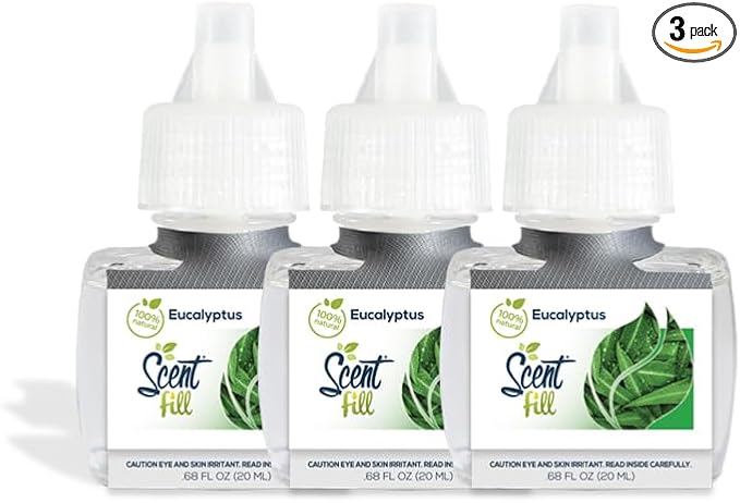 Scent Fill 100% Natural Eucalyptus Plug in Air Freshener, Scented Oil Refills by ScentFill