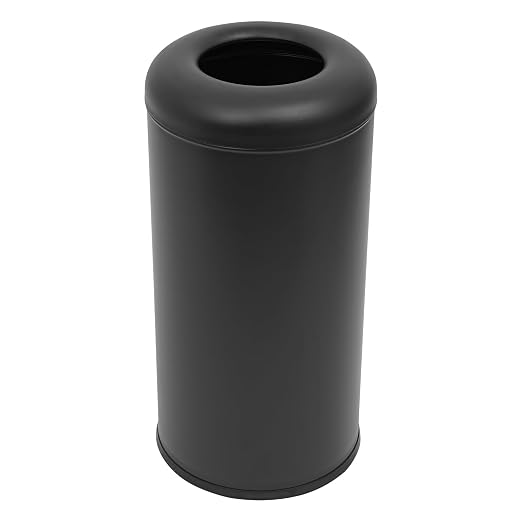 58.6 Liter / 15.48 Gallon Commercial Open Top Trash Can White Stainless Steel - Image 4