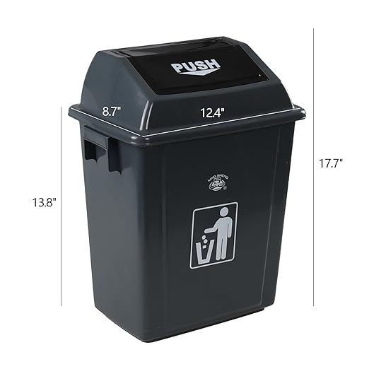 Readsky 6 Gallon Plastic Garbage Can Swing Lid, Trash Can Swing-Top, Swing - Image 2