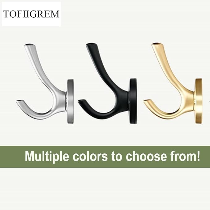 Black Wall Hooks Towel Hooks, 3 Pack Coat Hooks Robe Hook Heavy Duty Metal - Image 7