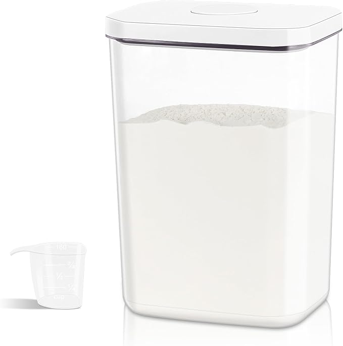 Airtight Flour Rice Storage Container - 6 Qt | 11 Lbs Crystal-Clear Plastic - Image 8