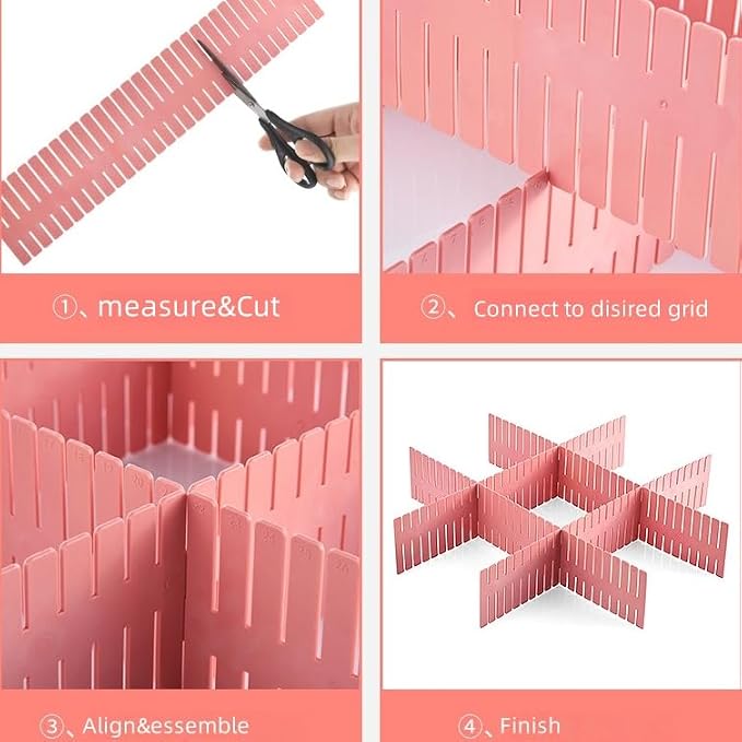Adjustable Drawer Divider Kit – 8 Pack – DIY Expandable Drawer Organizer - Image 9
