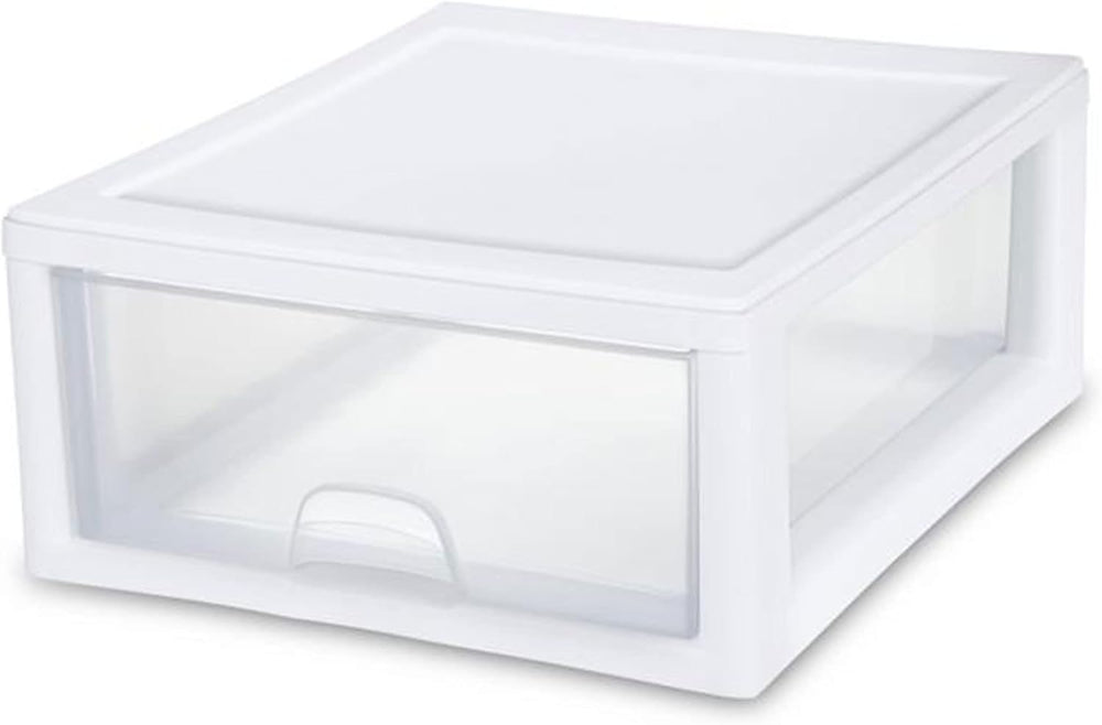 Sterilite Stacking Drawer Storage Organizer for Clothes, 16 Quart, 18-Pack