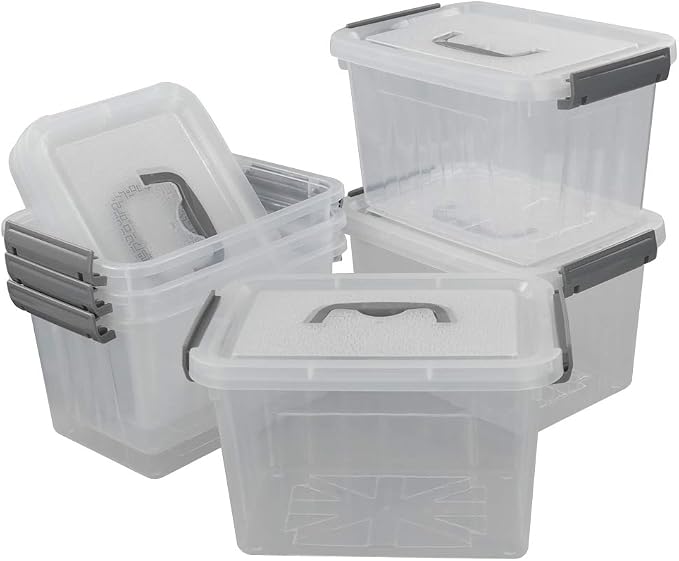 6-Pack Plastic Storage Box, 6 L Clear Storage Bins - Image 7