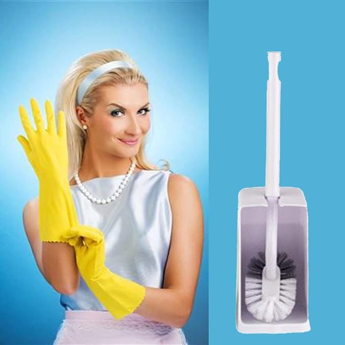 Marbarsse Bathroom Toilet Bowl Brush and Holder, Curved Design Toilet Brush - Image 7