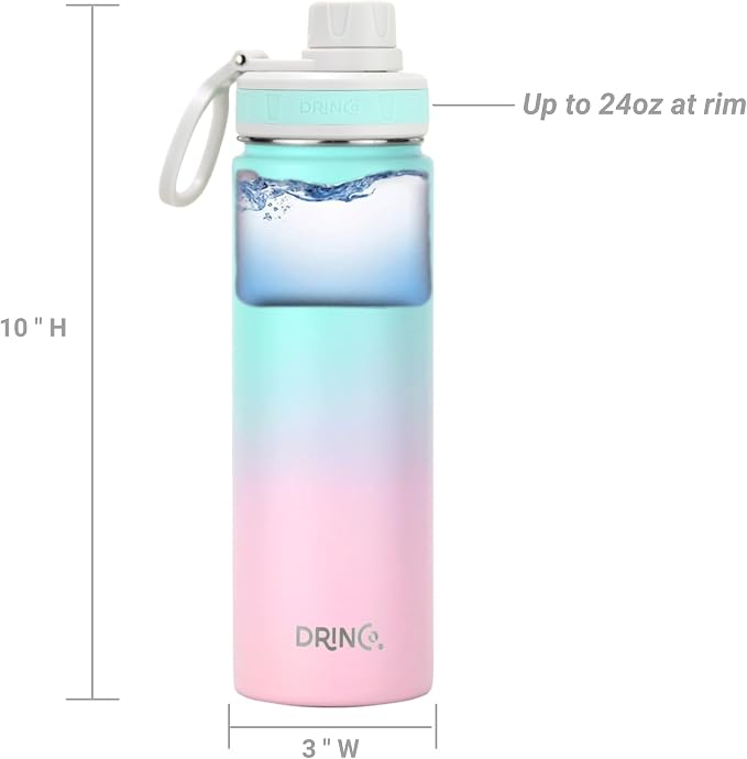 DRINCO Stainless Steel Water Bottle Spout Lid Vacuum Insulated Double Wall - Image 6